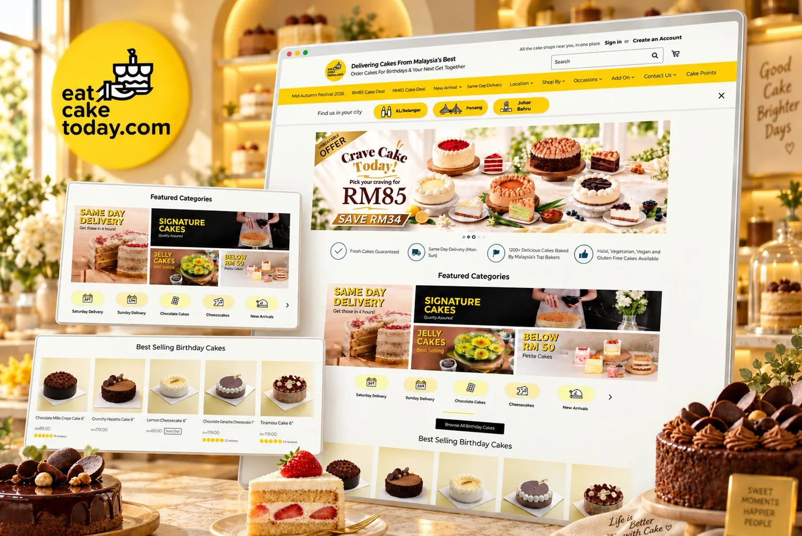 Eat Cake Today website project by Brainiac Creation