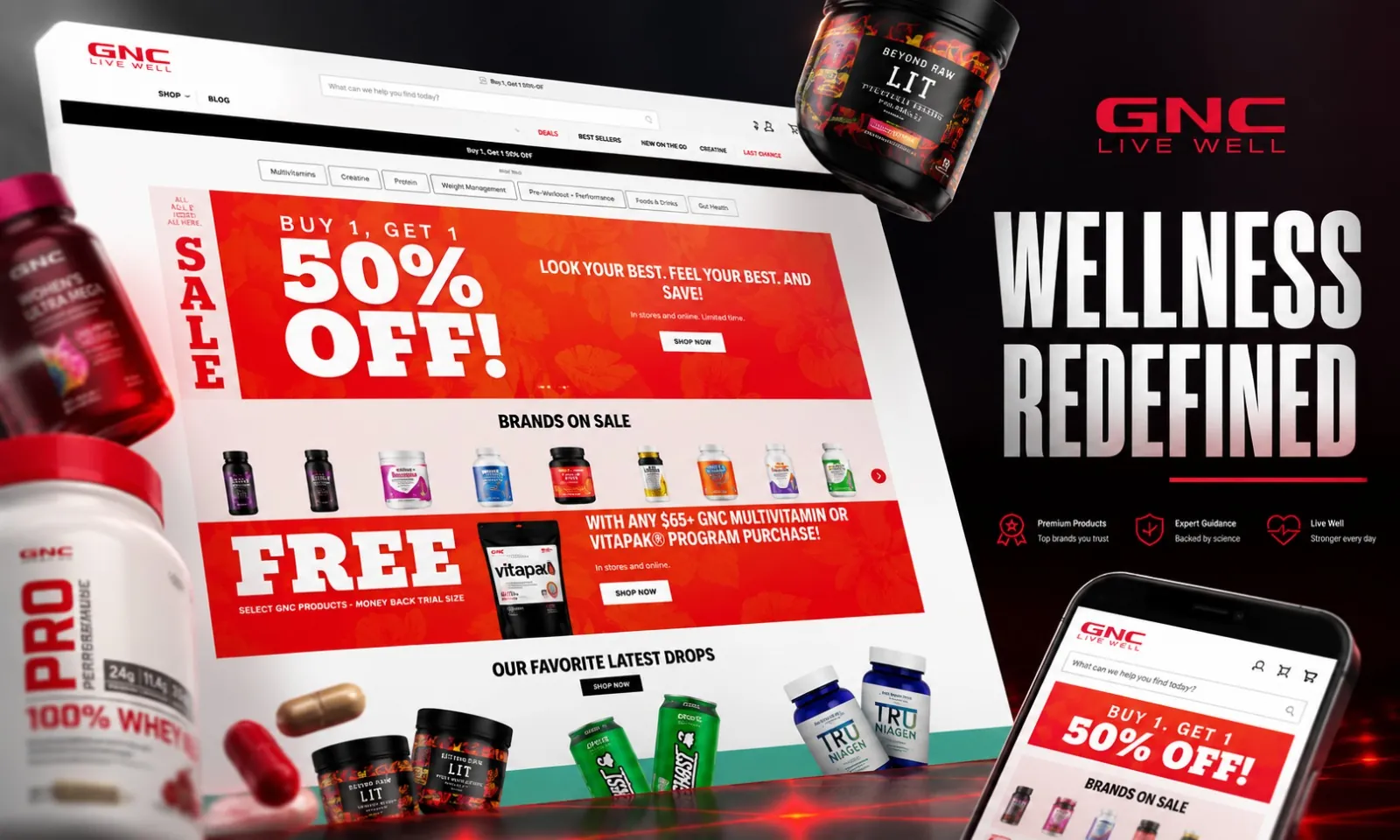 GNC Live Well website project by Brainiac Creation